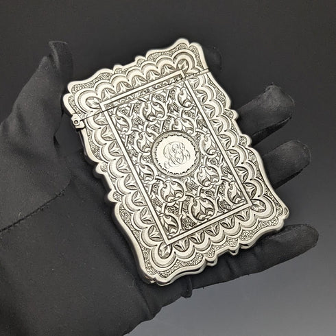 1870 英國古董純銀(925 銀)名片夾 60g Frederick Marson