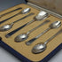 Set de 6 cucharillas de té y pala para azúcar de plata de ley (925) vintage británica de 1937, en estuche, Mappin & Webb