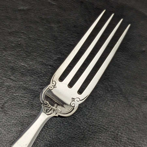 1879 British antique silver plate flat cutlery 12x2 set Elkington wooden box