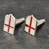 British Vintage Sterling Silver Red Cross Design Cufflinks