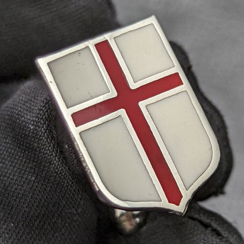 British Vintage Sterling Silver Red Cross Design Cufflinks