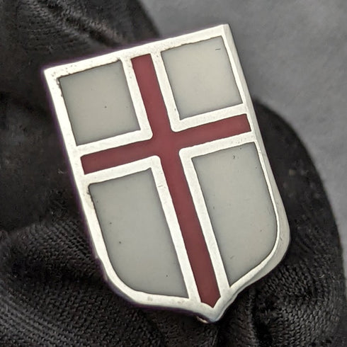 British Vintage Sterling Silver Red Cross Design Cufflinks