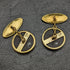 British Vintage Wedgwood Horse Relief Sterling Silver Cufflinks with Gold Decoration