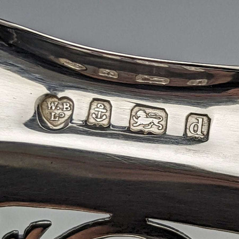 1903 British Antique Pure Silver (925 Silver) Fine Earrings Dish Basket 336g Williams Birmingham