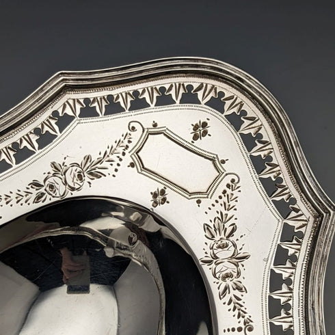 1891 British Antique Pure Silver (925 Silver) Fruit Bowl 272g Walter & John Barnard