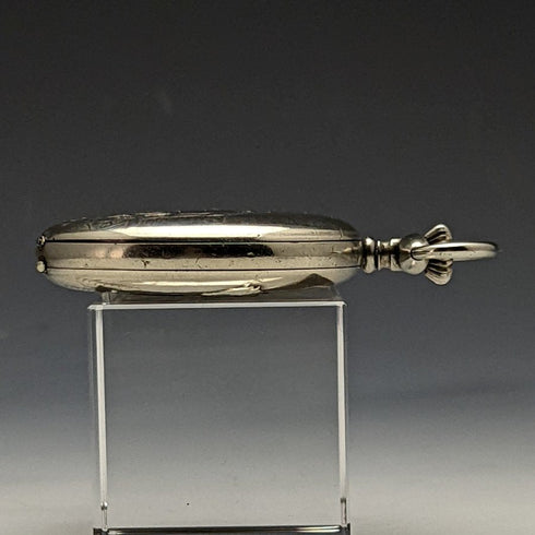 antique good operation Swiss made EHRoundly horse sculpture hunter case mechanical pocket watch