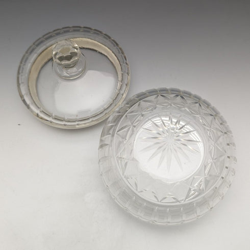 1929 年英國復古純銀裝飾切割玻璃瓶 351 克 BM & Co