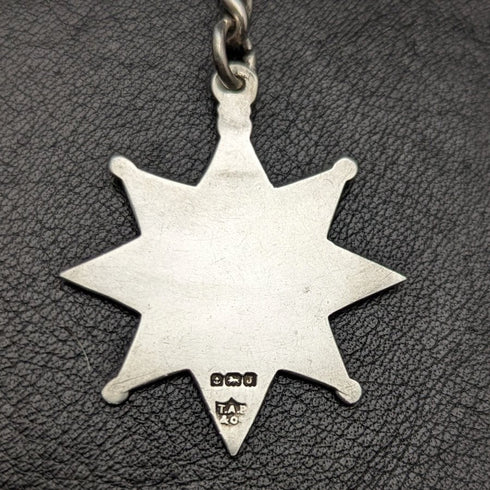 1900年頃 英国アンティーク 純銀(925シルバー)アルバートチェーン 55g メダルフォブ