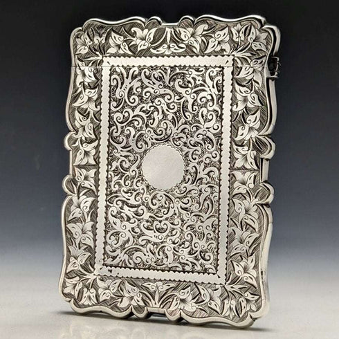 1877年 英国アンティーク 純銀(925シルバー)カードケース 62g Frederick William Bauer