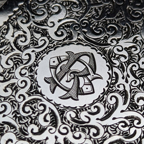 1877年 英国アンティーク 純銀(925シルバー)カードケース 62g Frederick William Bauer