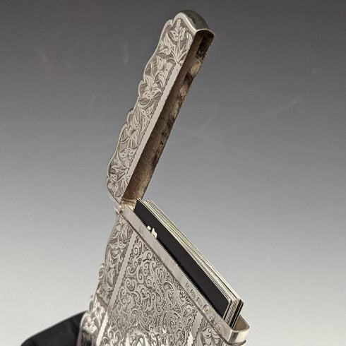 1877年 英国アンティーク 純銀(925シルバー)カードケース 62g Frederick William Bauer