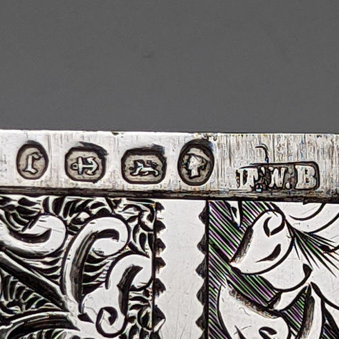 1877年 英国アンティーク 純銀(925シルバー)カードケース 62g Frederick William Bauer