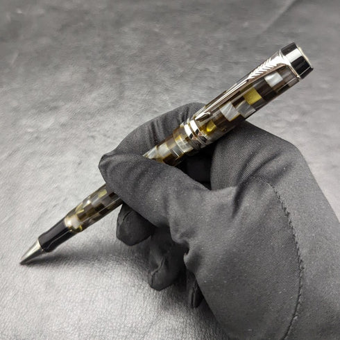 英国产派克(PARKER)Duofold 宝珠笔 绿色方格纹 附盒