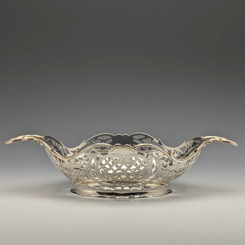 1892 British Antique Sterling Silver Basket Fine Earrings 218g