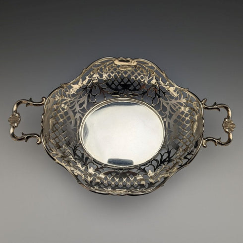 1892 British Antique Sterling Silver Basket Fine Earrings 218g