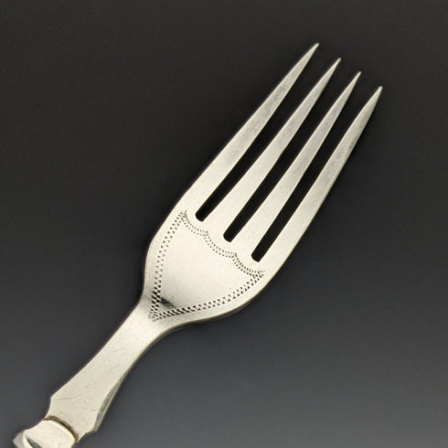 英國古董樹脂手柄銀盤魚餐具 6x2 & 套裝木盒裝