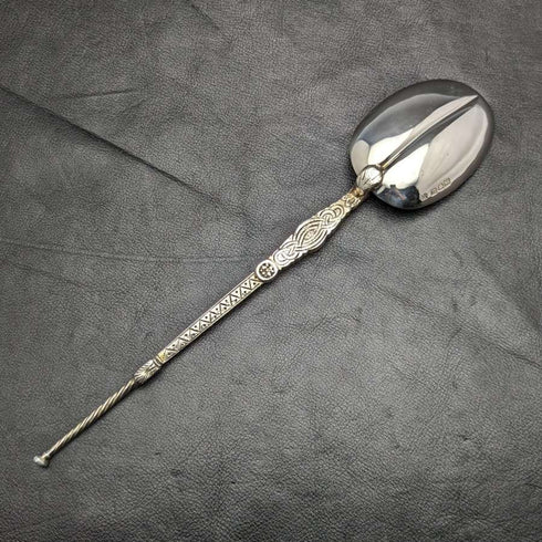 1902 British Antique Sterling Silver Large Anoiting Spoon 93g