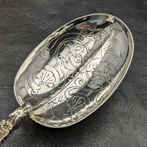 1902 British Antique Sterling Silver Large Anoiting Spoon 93g