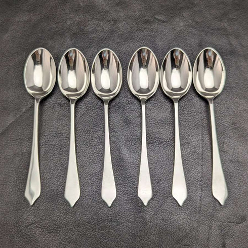 Juego de 6 cucharillas de té de plata de ley con sello múltiple, vintage británico de 1959, en su estuche original.