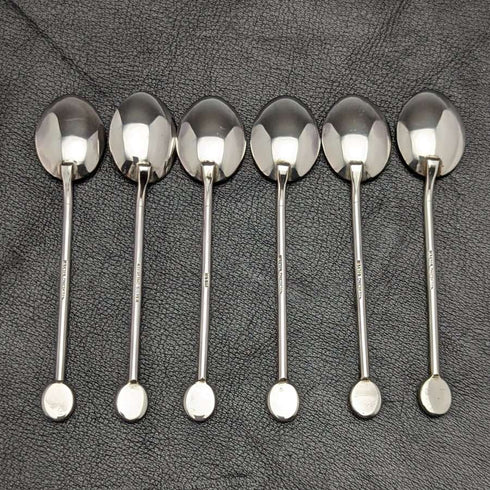 빈티지 순은 티스푼 6종 세트 (오팔 장식, 케이스 포함)