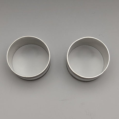 1915年頃 英国アンティーク シルバープレート ナプキンリング&ナイフレスト ペア 箱入り