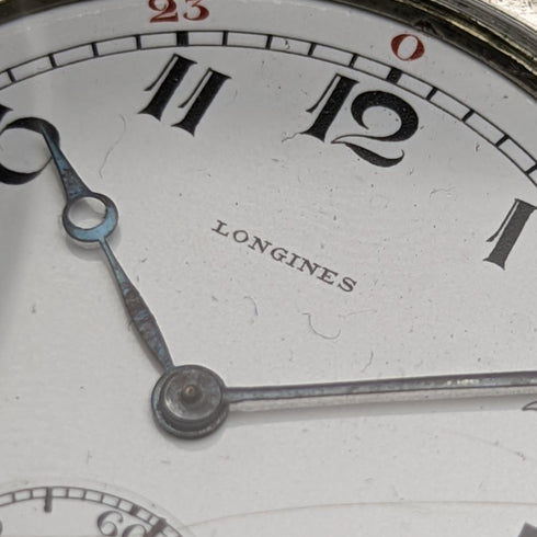 1920年代 アンティーク ロンジン 懐中時計 銀側ハンター 動作良好