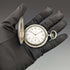 Reloj de bolsillo Longines antiguo de la década de 1920, caja de plata tipo saboneta, en buen estado de funcionamiento.