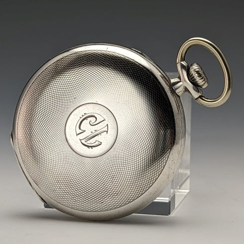 1932年頃 ヴィンテージ ロンジン 懐中時計 銀側ハンターケース 動作良好