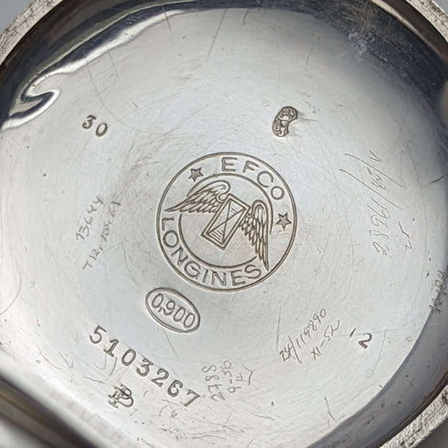 Reloj de bolsillo Longines vintage de alrededor de 1932, caja saboneta de plata, en buen estado de funcionamiento.