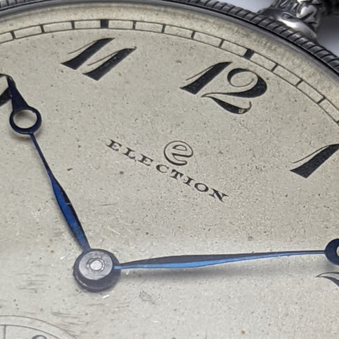 Antique ELECTION pocket watch silver side open face works well