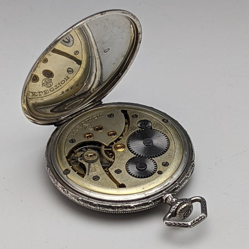 Antique ELECTION pocket watch silver side open face works well