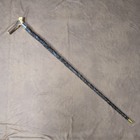 1908 年英國古董男士手杖鹿角手拿包手柄 85 厘米