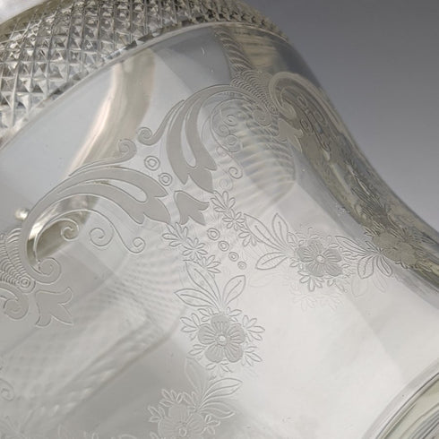 英國復古切割玻璃餅乾桶銀盤蓋 823g