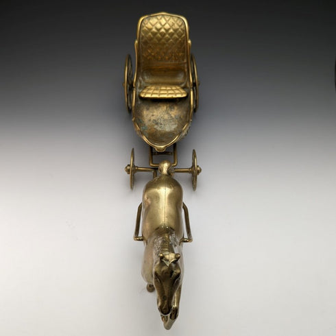 British vintage brass horse and carriage object 1075g