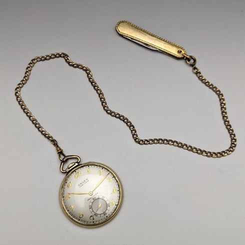 【翻新】美國復古格魯恩懷錶VERI-THIN帶折刀&艾伯特鏈條BOX