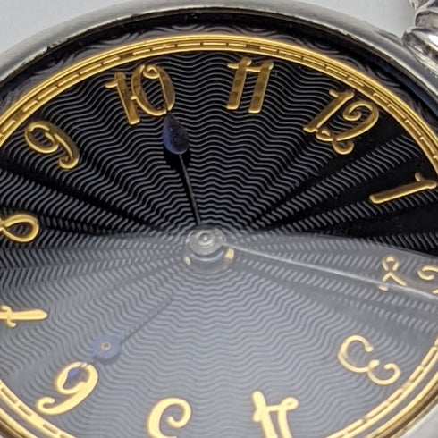 【整備済】英国アンティーク Lancashire Watch Co 懐中時計 銀側ケース ブラックダイヤル