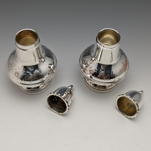 英国ヴィンテージ シルバープレート 調味料入れ ペア