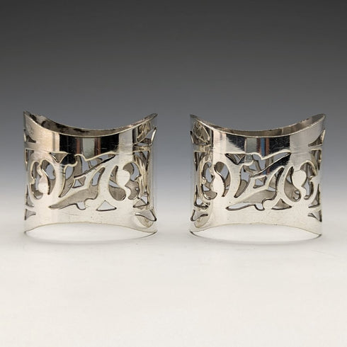 英国ヴィンテージ シルバープレート ナプキンリング ペア