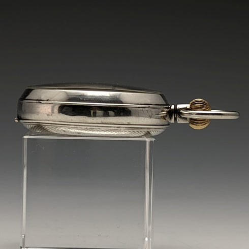 【Reacondicionado】Reloj de bolsillo antiguo Hebdomas de 8 días de cuerda de 1918, caja de plata pura