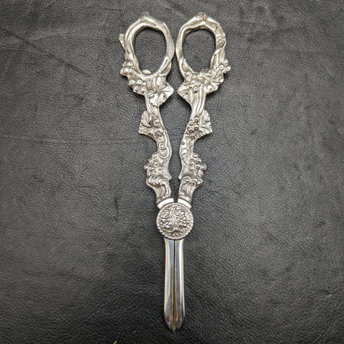 英国ヴィンテージ シルバープレート製 グレープシザー 葡萄彫刻 100g