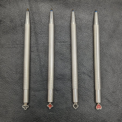 1988 British Sterling Silver Ballpoint Pen Set of 4 Boxed