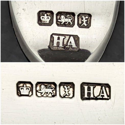 1915 年英國古董水果餐具套裝純銀刀片白珍珠貝殼手柄盒②