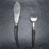 1899 British Antique Silver Plated Fish Server Set Deer Antlers Handle