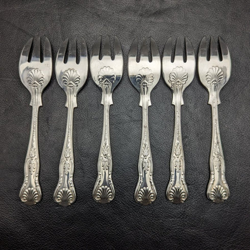 英国ヴィンテージ シルバープレート製 フォーク6本セット ケース入り