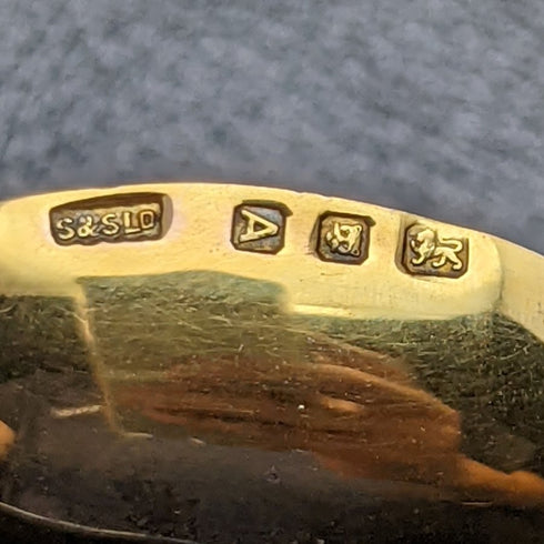 1936 英國復古純銀膏油勺帶鍍金裝飾盒裝