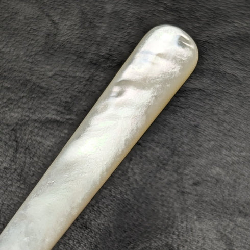 1915年 英国アンティーク フルーツカトラリーセット 純銀ブレード 白蝶貝ハンドル BOX入り①