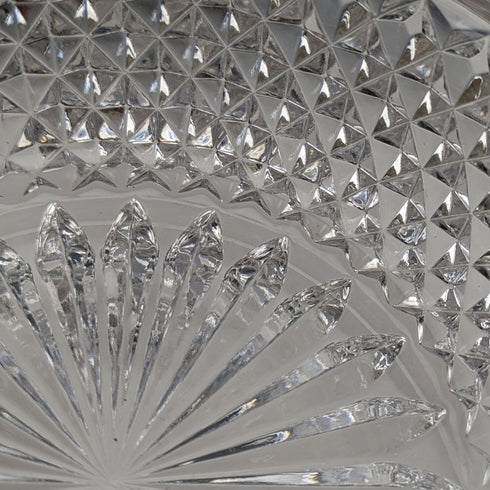 German Vintage Cut Glass Bowl with Sterling Silver Rim Decoration Diameter 18cm Emil Herman