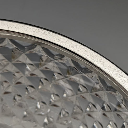 German Vintage Cut Glass Bowl with Sterling Silver Rim Decoration Diameter 18cm Emil Herman