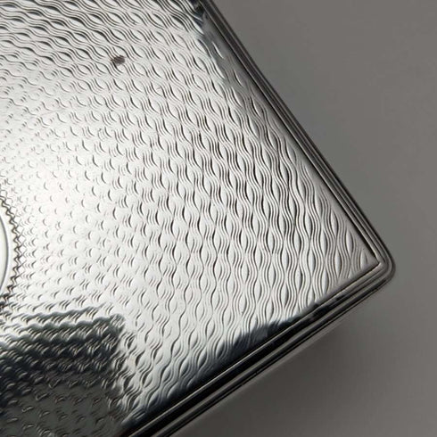1861 British Antique Cut Glass Box Pure Silver Lid 213g