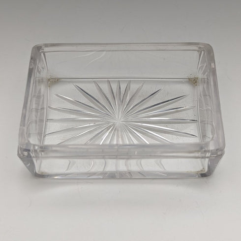 1861 年英國古董切割玻璃盒純銀蓋 213 克